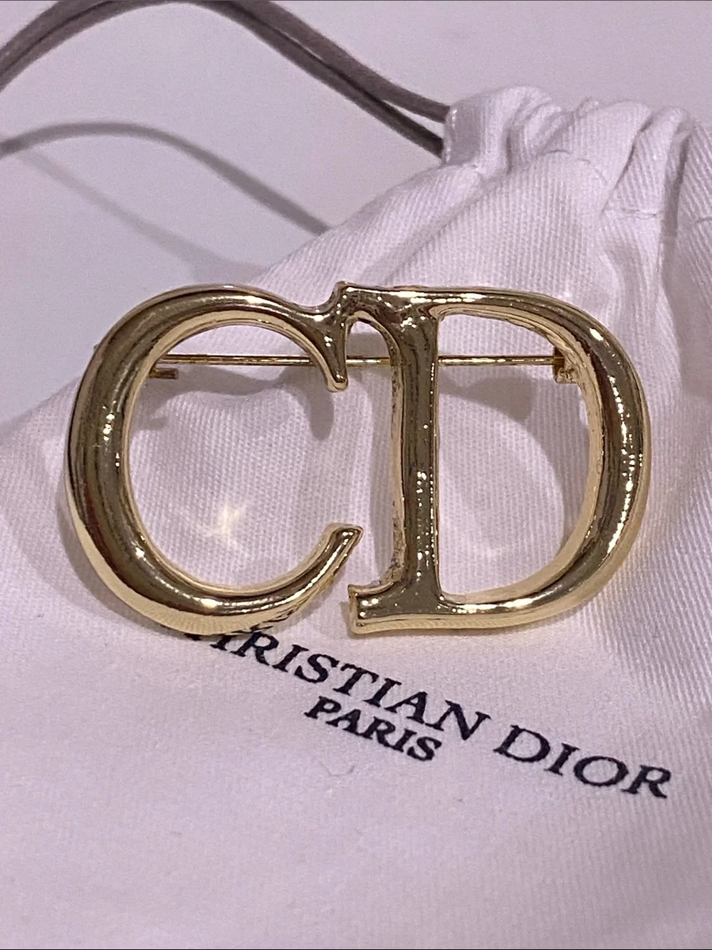 Dior Gold CD Brooch - Picture 2 of 4